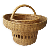 Panier porte-bouteille en osier