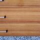 Vintage golden mahogany chest of drawers 3 drawers conical feet from the 60s
