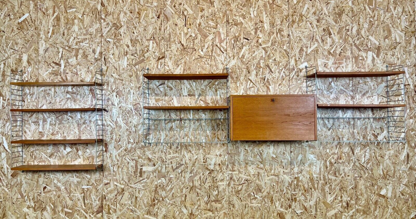 60's 70's oak string shelf module by Kajsa & Nils "Nisse" Strinning Sweden