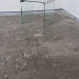 Vintage glass and metal side table