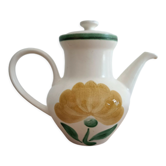 Tea pot or coffee maker white floral vintage ceramic