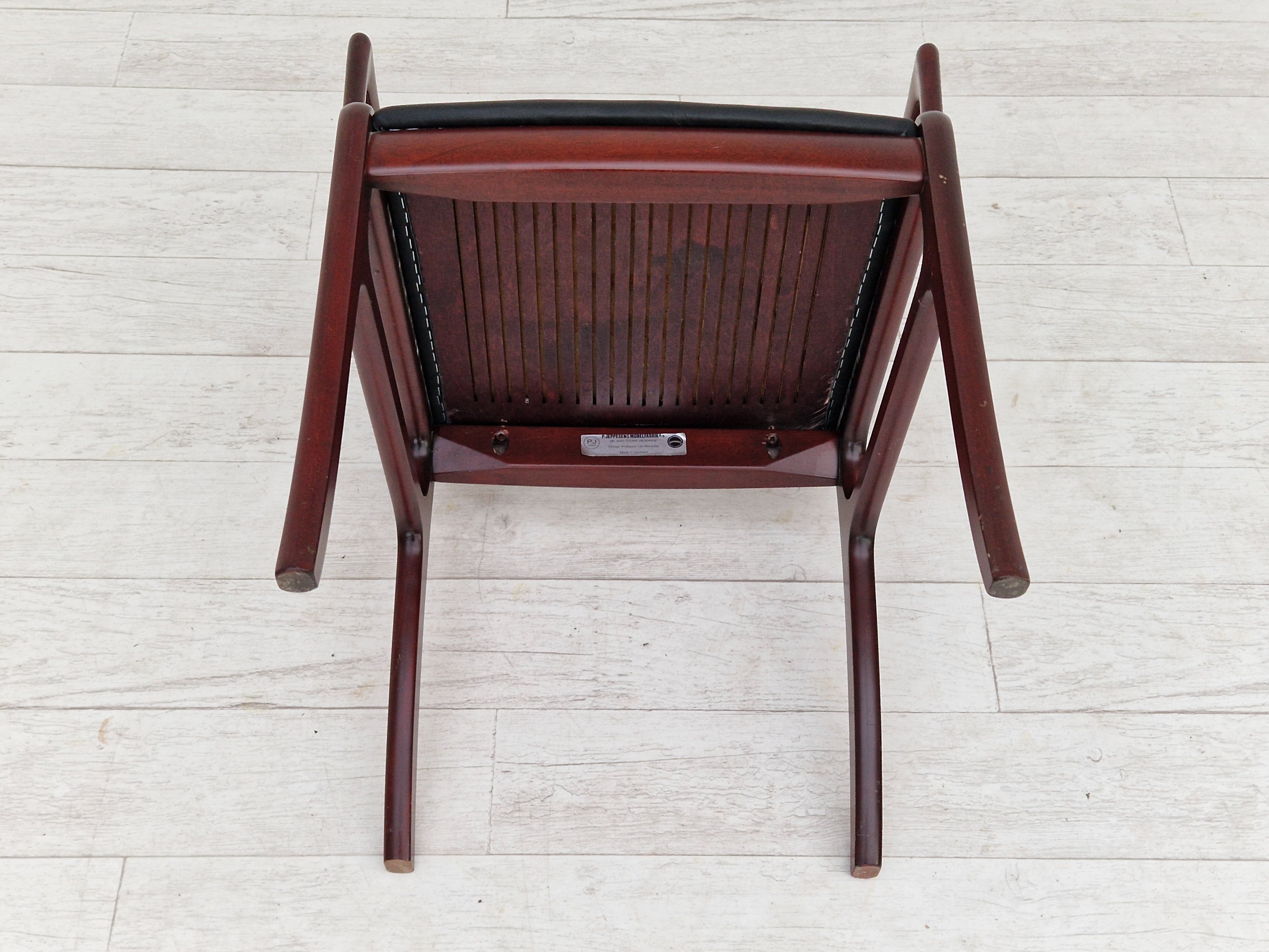 Danish design by Ole Wanscher, set of dining chairs 70s,