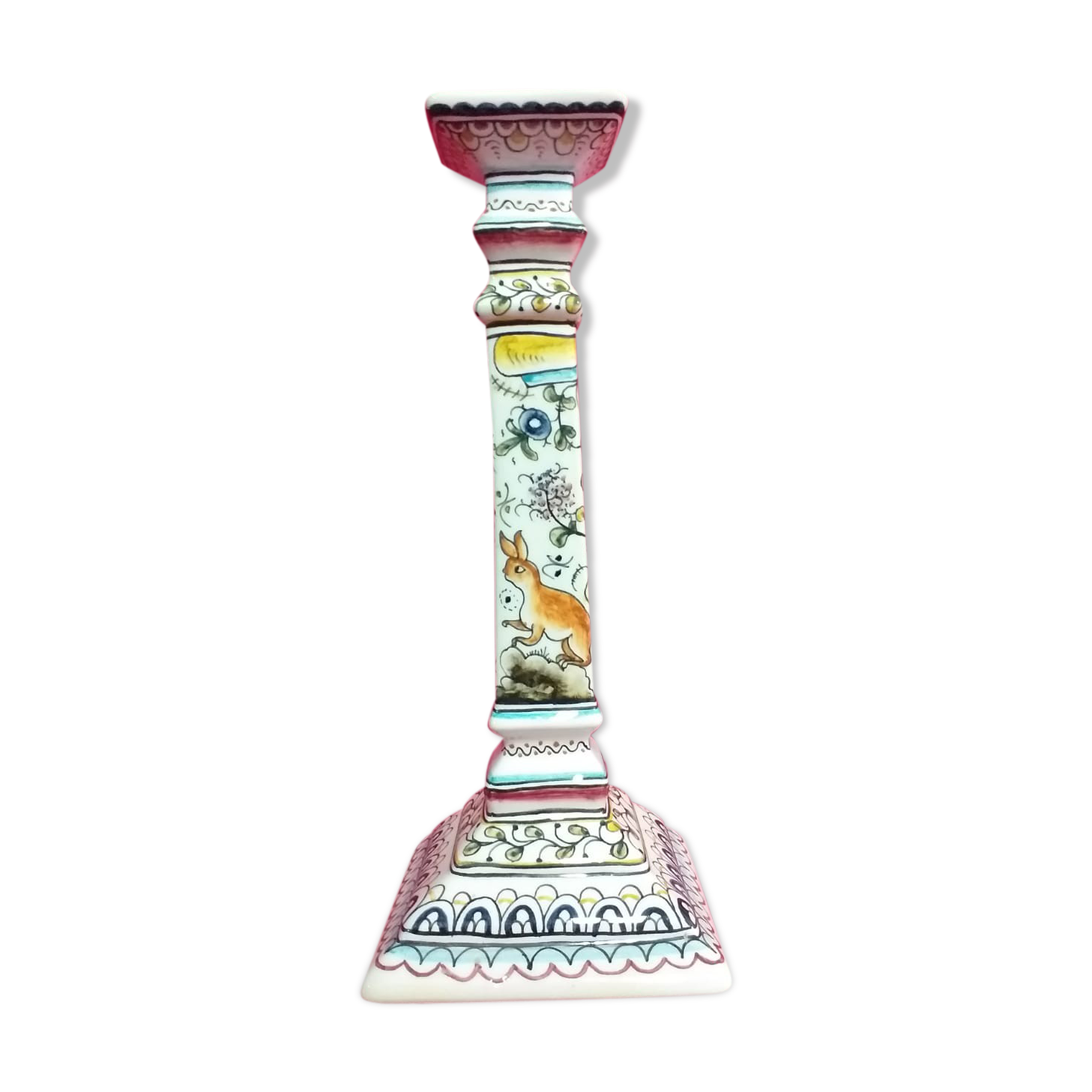 Coimbra pottery ceramic candlestick