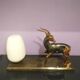 Art deco lamp antilope regulates marble base 1930