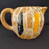 Melon-shaped ceramic jug, signed Poët-Laval, Cavaillon.