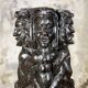 Adam and Eve wooden pedestal, religious art