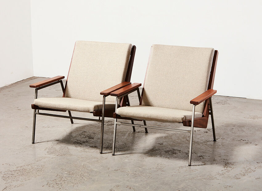 Rob Parry Pair of Lotus Lounge Chairs for Gelderland 1950s