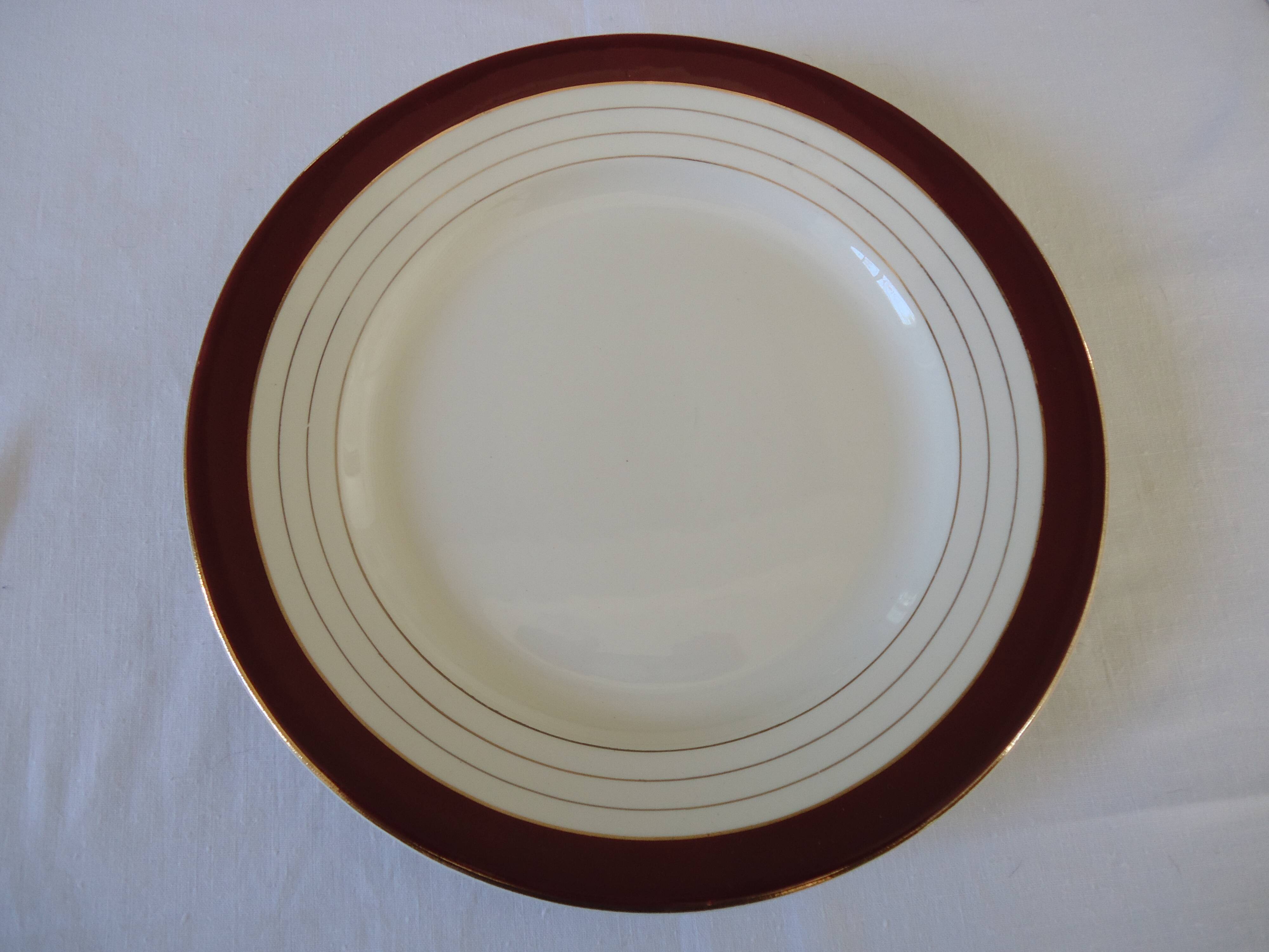 Digoin sarreguemines opaque porcelain dinner plates, pasteur pattern