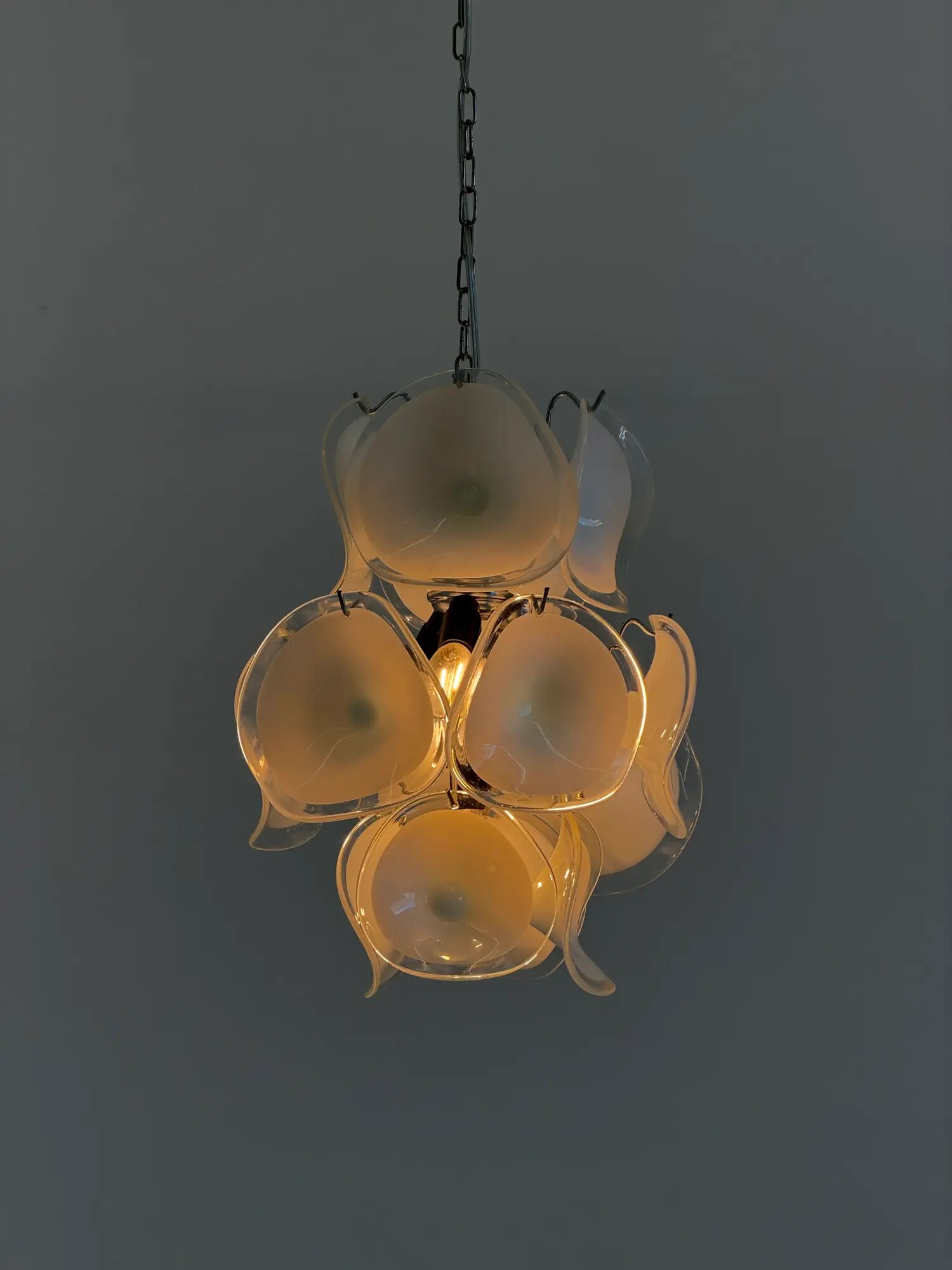 Gino Vistosi Murano glass chandelier with glass discs