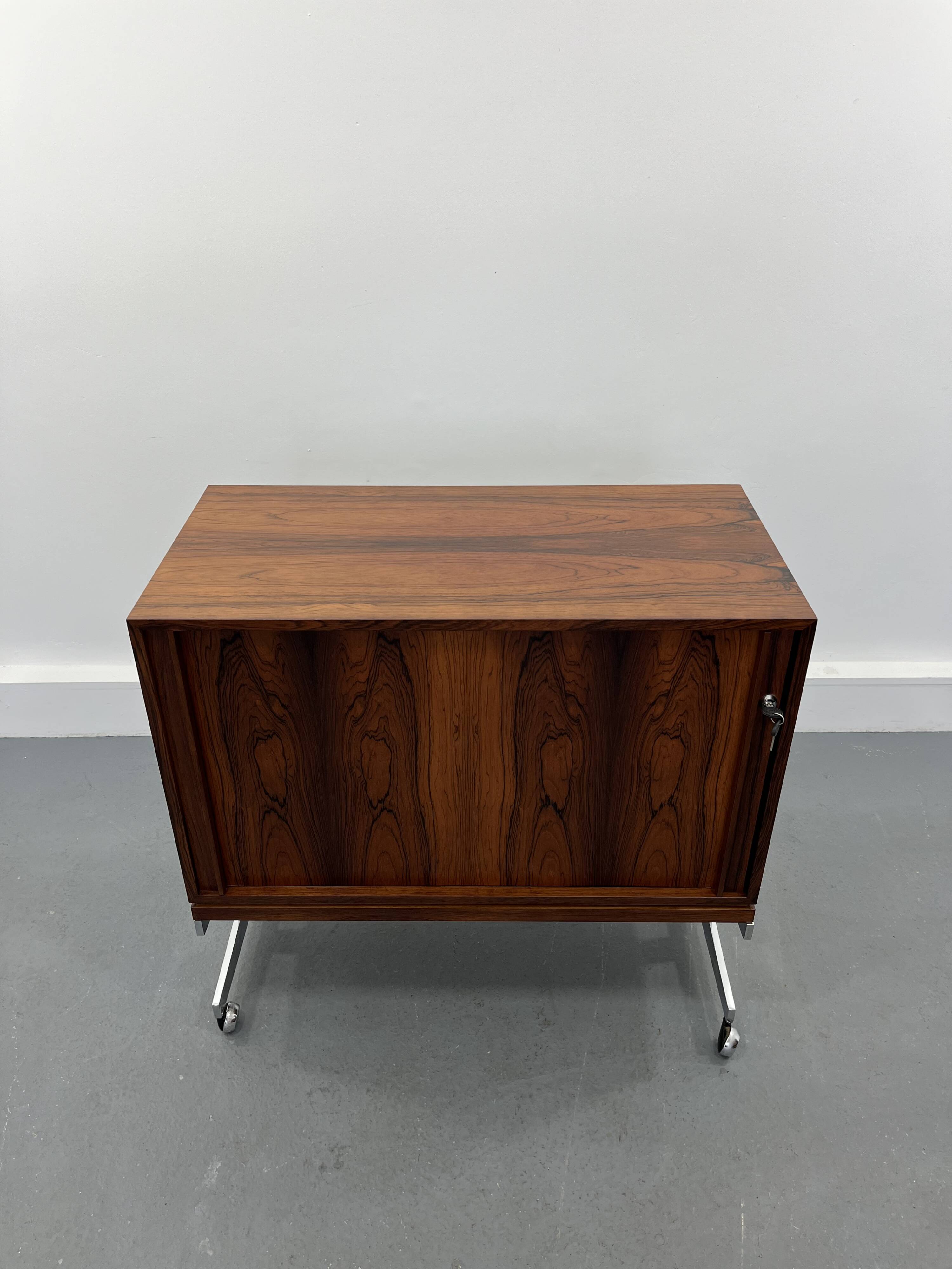 Meuble mobile vintage en bois, 1970s