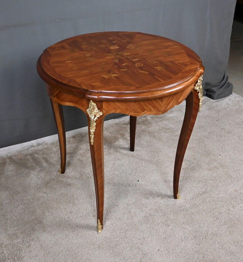 Rosewood marquetry coffee table, Louis XV style – Mid 20th century