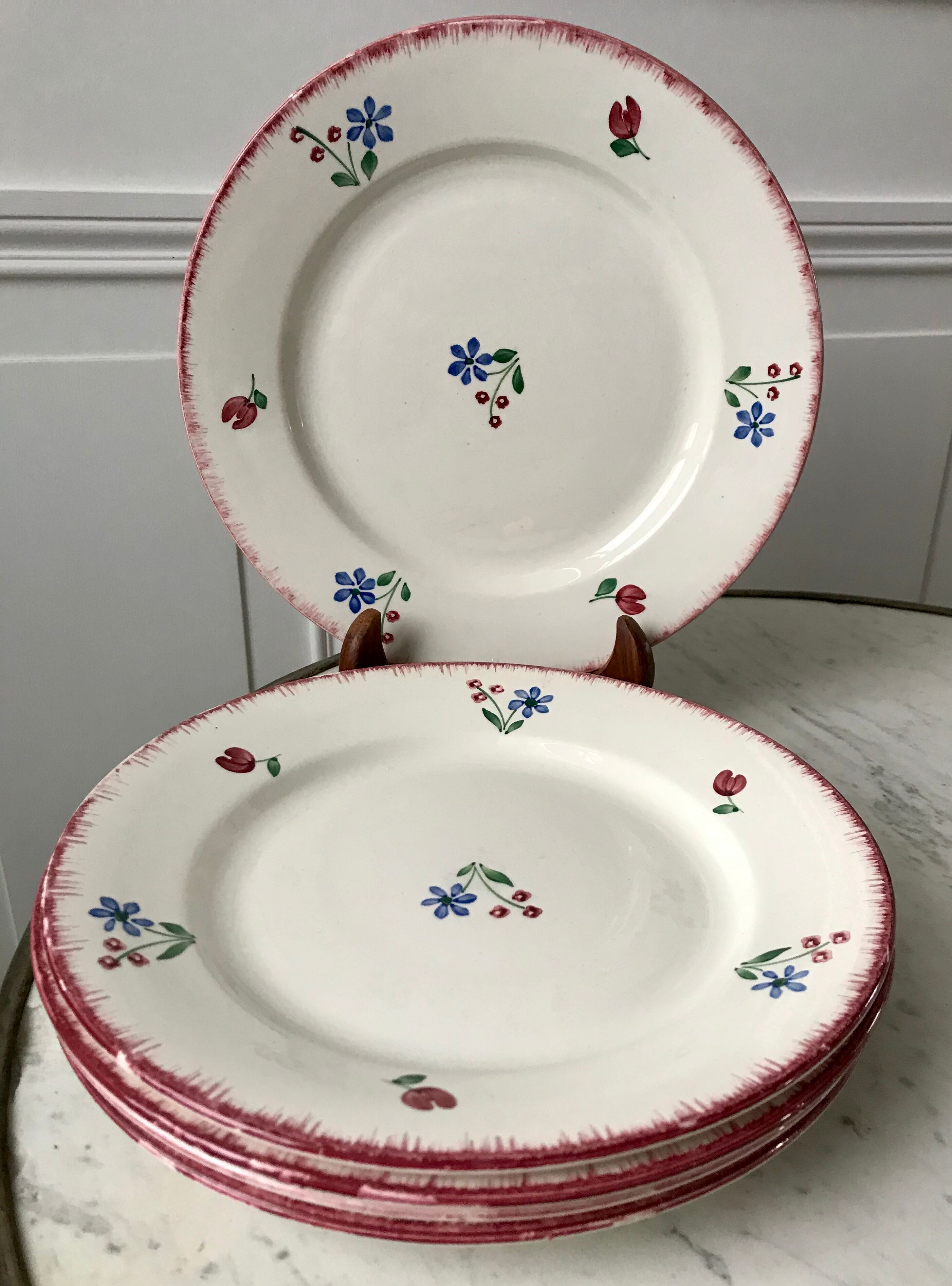 Set of 5 flat plates badonviller model "dany" years 30-40