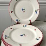 Set of 5 flat plates badonviller model "dany" years 30-40