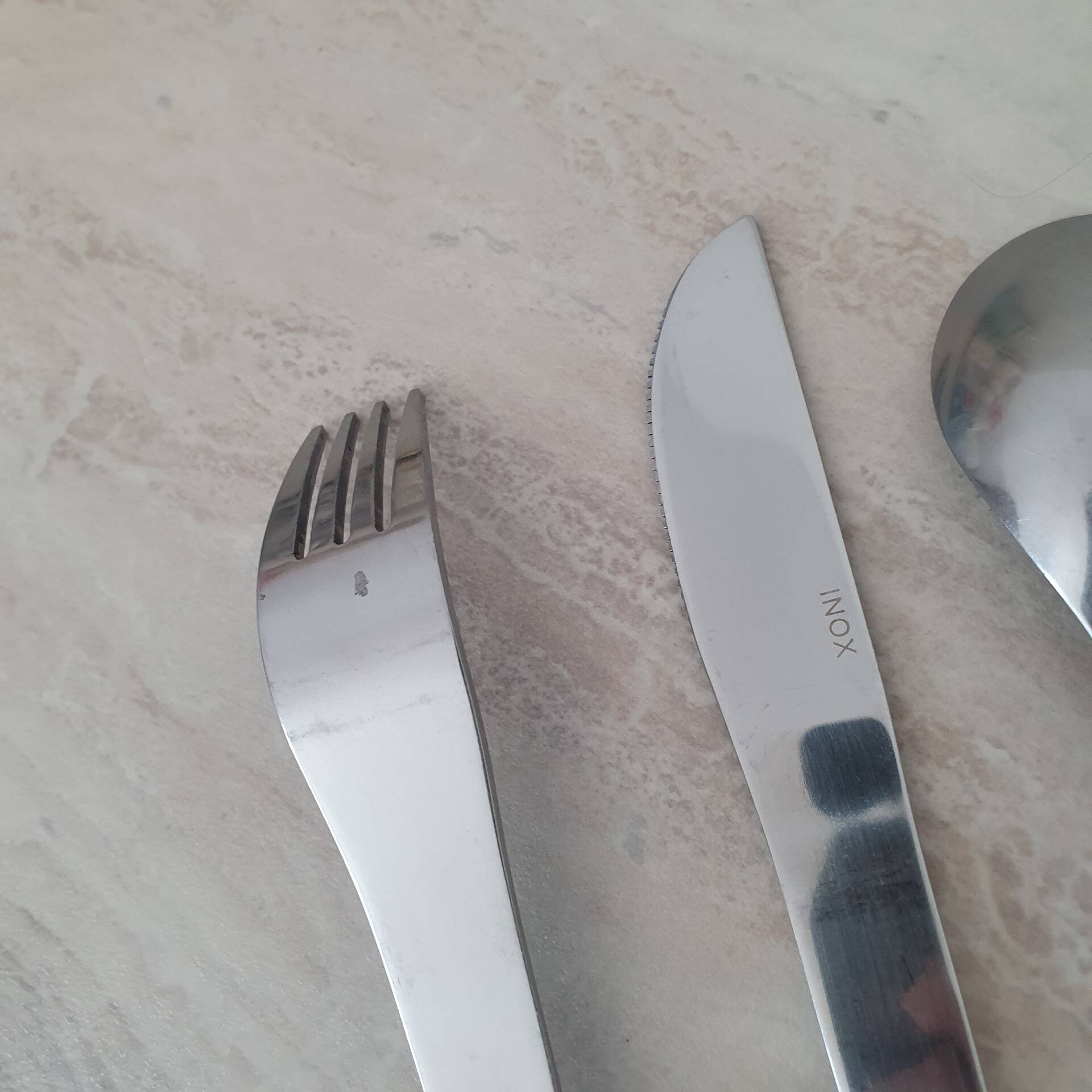 Set of 3 stainless steel cutlery Space Age