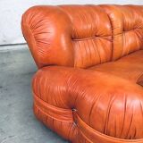 Mid-Century Modern Italian Leather 3-Seater Sofa, 1970s