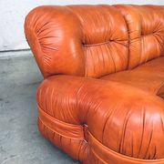 Mid-Century Modern Italian Leather 3 Seat Sofa, 1970s