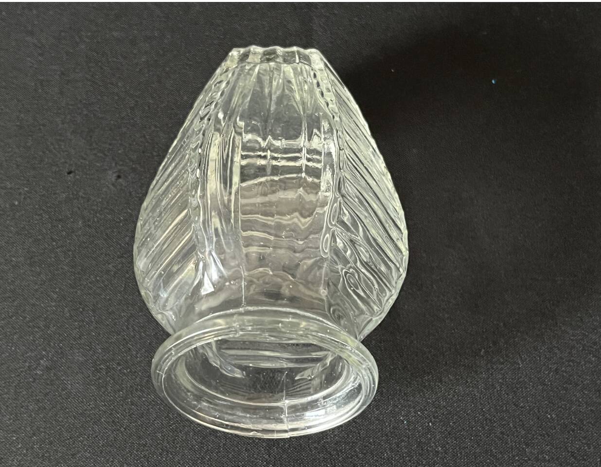 Art Deco geometric pattern glass hyacinth vase, 1930