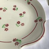 Plat à gâteau Badonviller demi porcelaine fleurettes