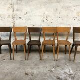 Series of 20 old bistro vintage chairs