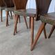 Set of 6 Vintage Brutalist Wooden Chair / Rustic Farmhouse Dining Chair