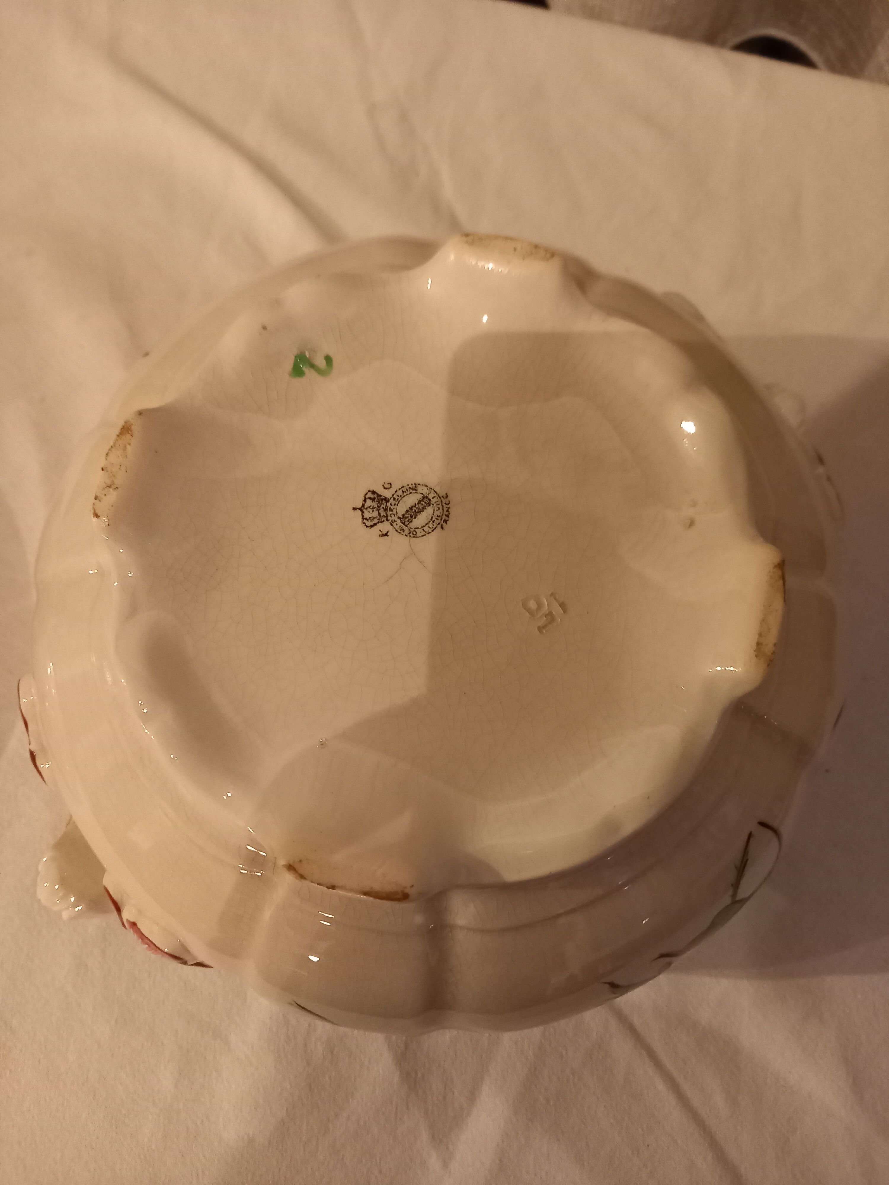 Tureen/vegetable Lunéville flowers (tulip - pink) early twentieth century