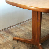 Oval danish mid-century extendable teak dining table by Rasmus, 1960s