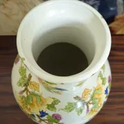 Important porcelain vase with floral decoration – Asian style – 20th century