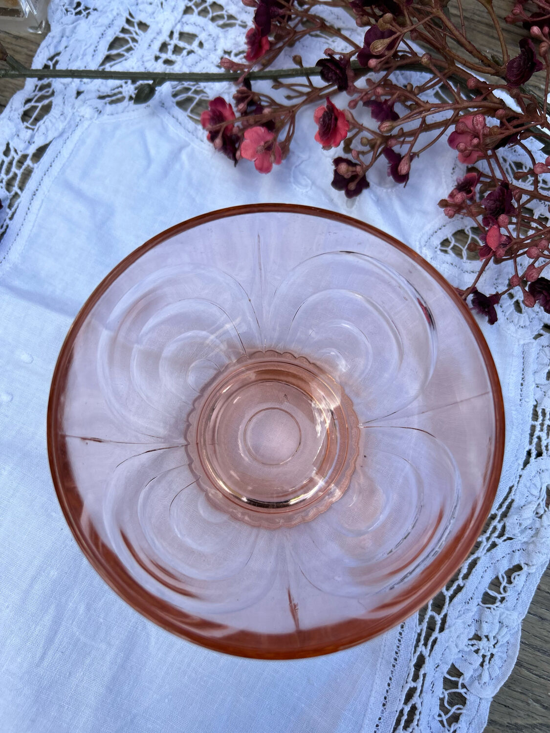 Bol en verre rose