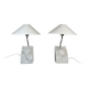 Paire de lampes de table en marbre et acier Bergboms du milieu du siècle, années 1970, Suède