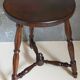 Vintage turned solid wood tripod stool
