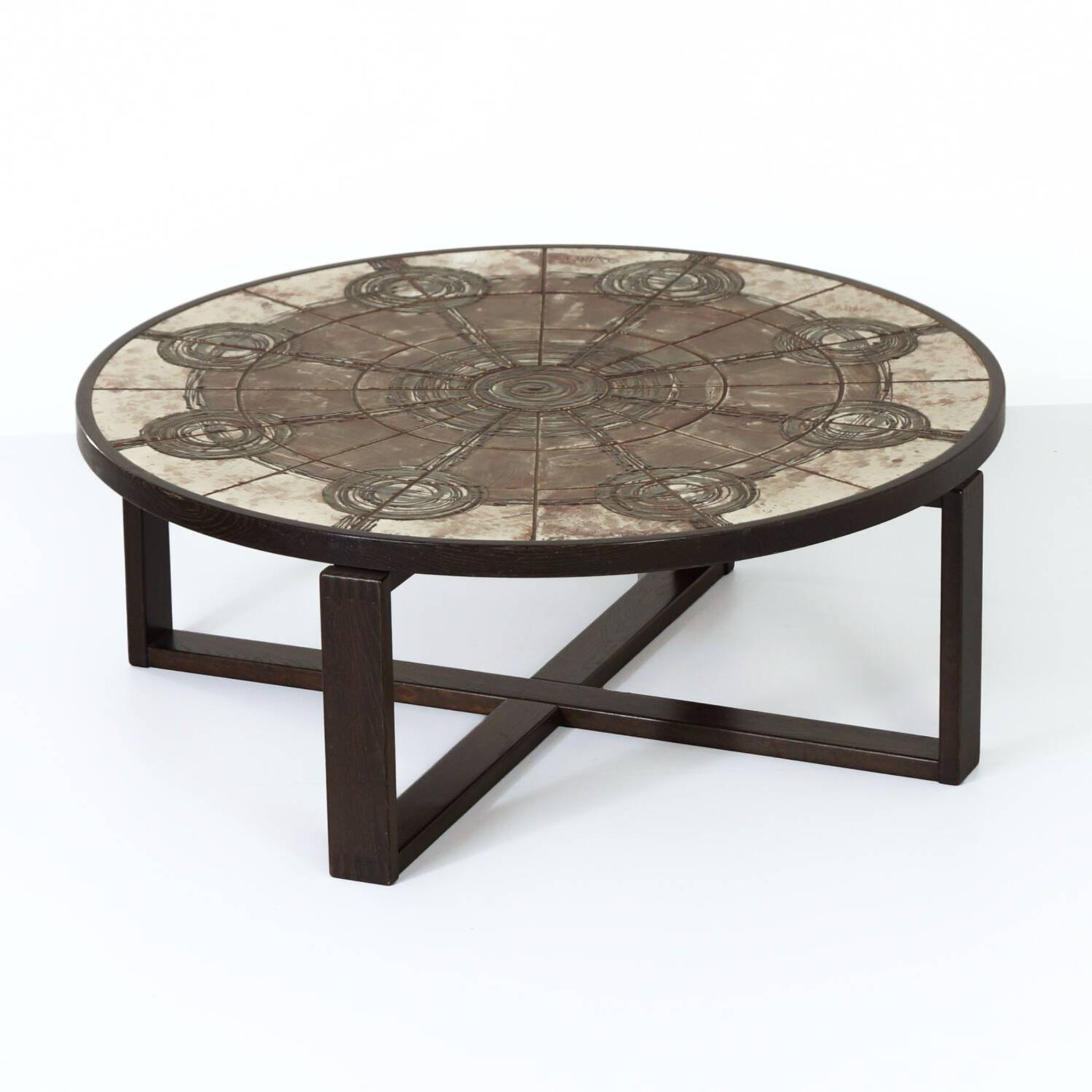 Brutalist coffee table by ox art for trioh, 1970s | danish, handmade