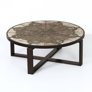 Brutalist coffee table by ox art for trioh, 1970s | danish, handmade