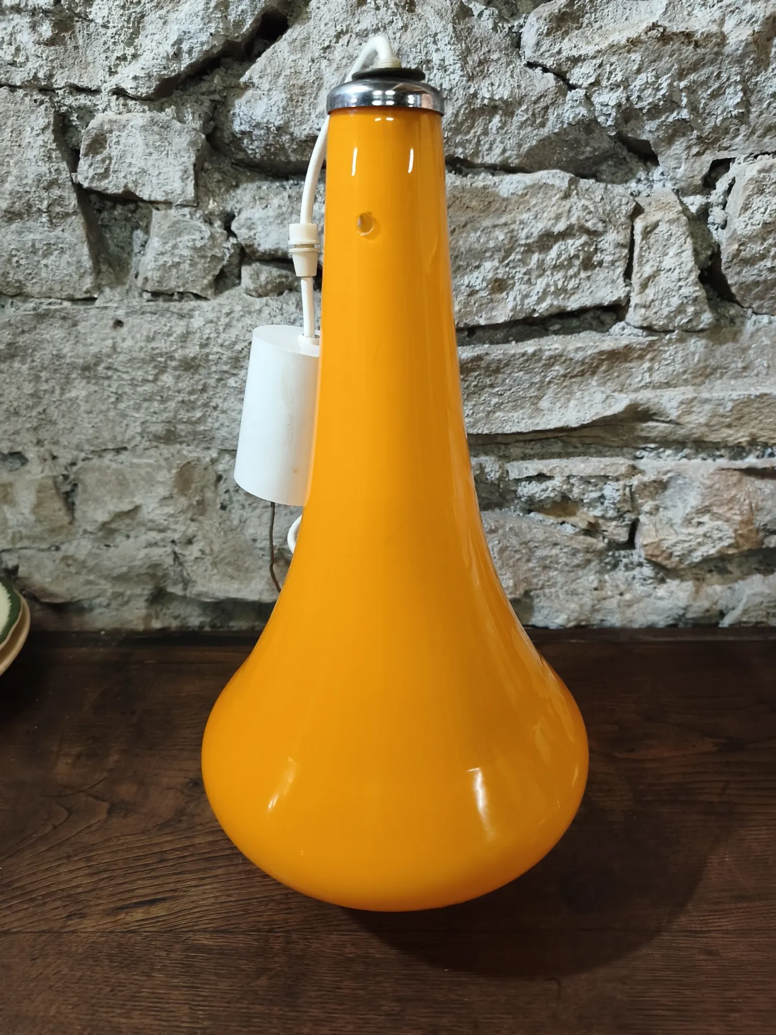 Suspension opaline orange vintage
