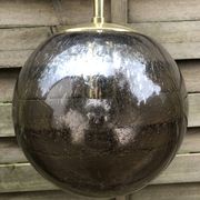 Yellow glass pendant lamp from Biot, 1970s