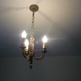 3-light empire style hunting horn chandelier