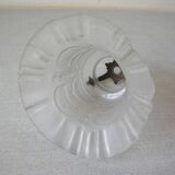 Ancienne tulipe globe abat jour de lustre lampe luminaire verre et griffe 11 cm