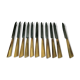 Set of 12 large knives and 11 horn and steel dessert knives