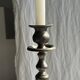 Two large antique silver-plated metal candlesticks, H30