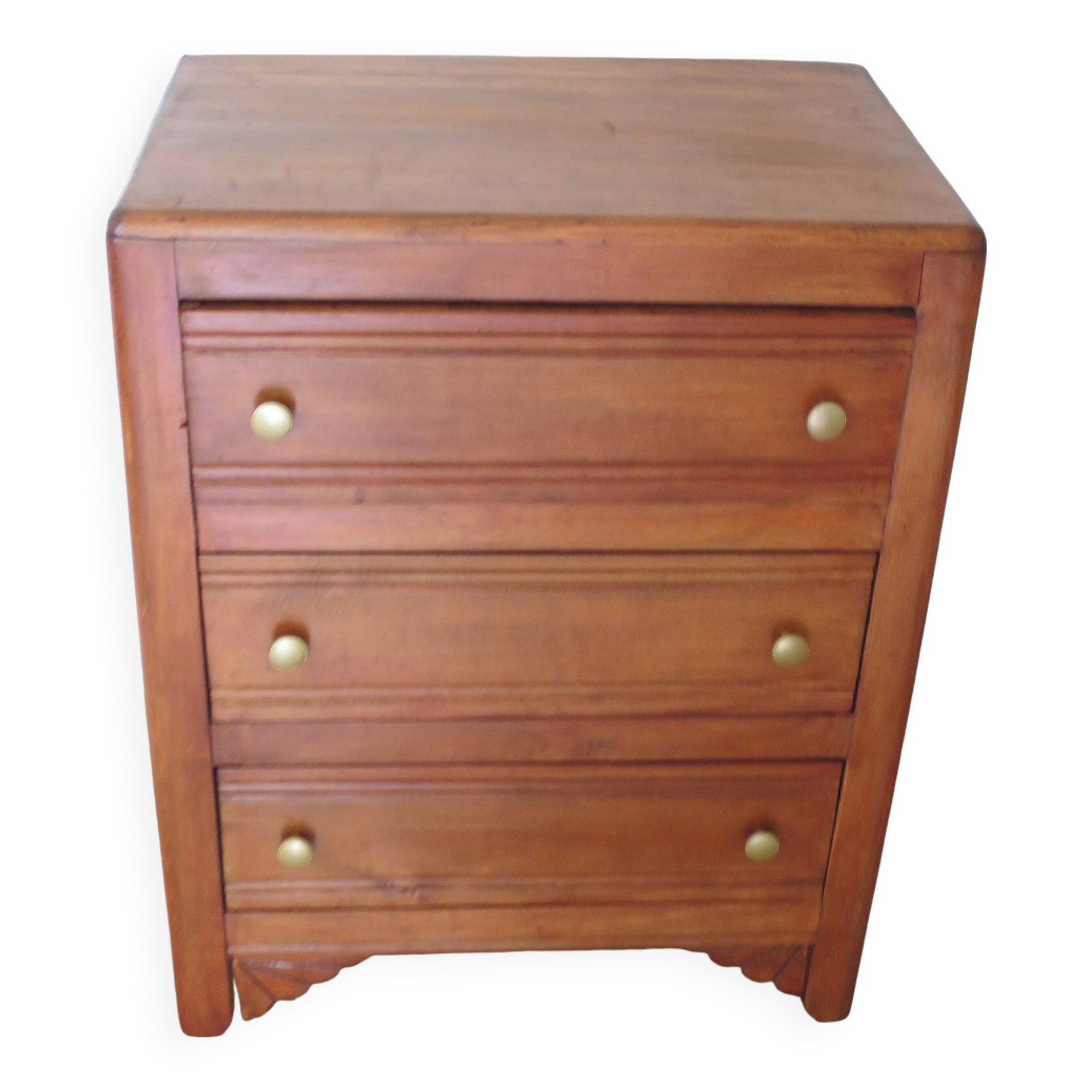 Art Deco chest of drawers in dark wood with 3 drawers, 1950s