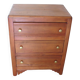 Art Deco chest of drawers in dark wood with 3 drawers, 1950s