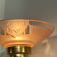Art Deco bedside lamp with signed Muller glass.
