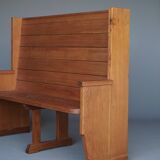 Traditionalist Dutch pine Church Bench, 1930s
