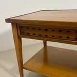 Table basse vintage en chêne année 70