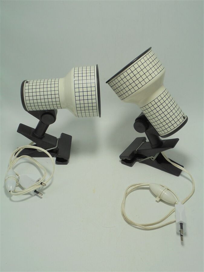 Pair of vintage clip-on spotlights