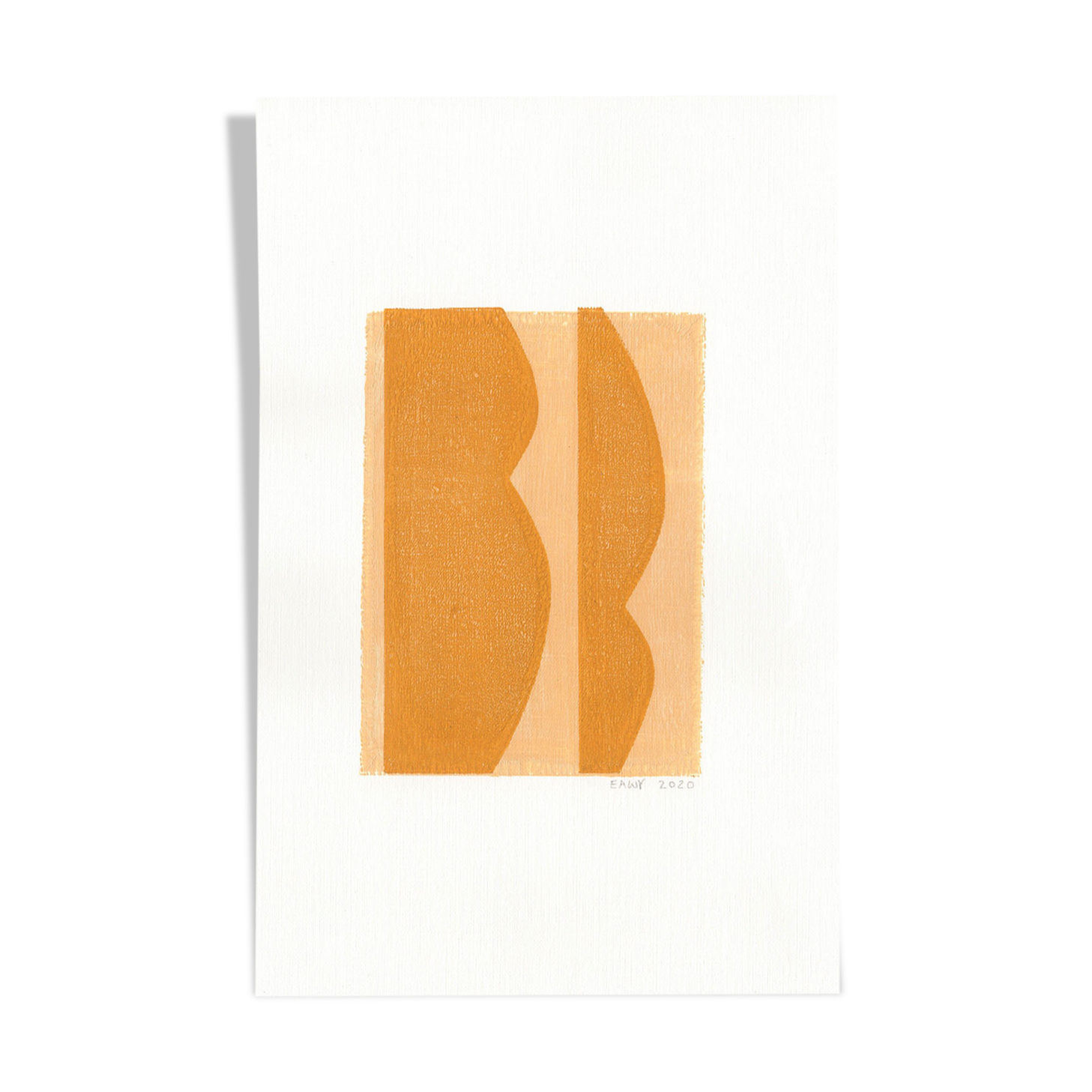 Monotype painting on paper - illustration Abstract Monotype painting on paper -M101 signed Eawy