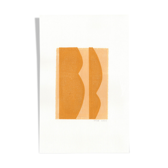 Monotype painting on paper - illustration Abstract Monotype painting on paper -M101 signed Eawy