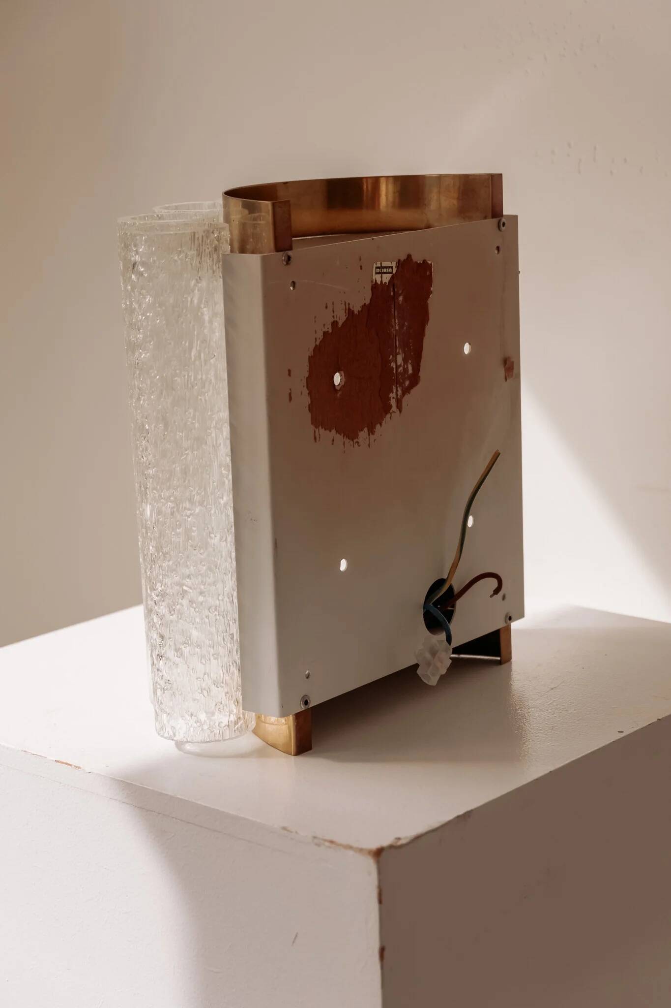 Vintage wall light Doria Leuchten with frosted glass tubes.