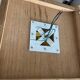 1960s wooden stained glass pendant light