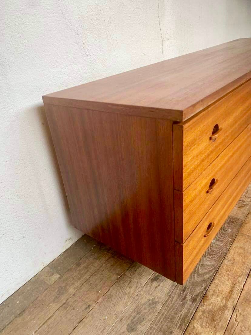 Enfilade teak tv cabinet chest of drawers 6 drawers year 1960 - width 154 cm