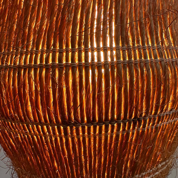 Lampadaire en rotin et osier de Louis Sognot, France, années 1960